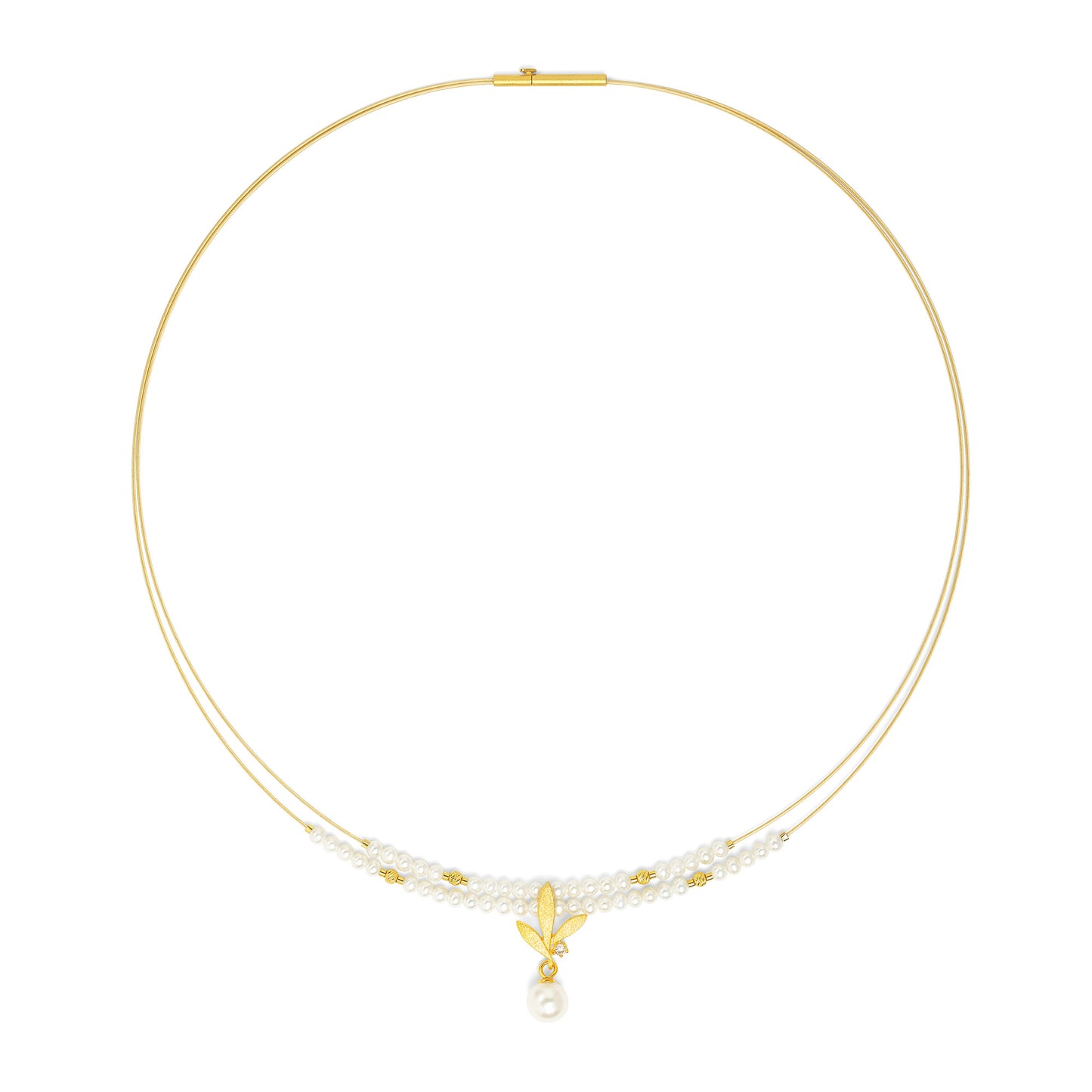 Bernd Wolf Collection "Strelinia" Pearl & CZ Necklace