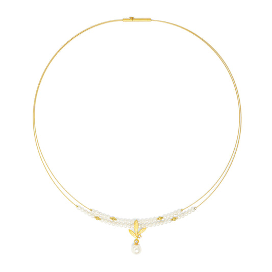 Bernd Wolf Collection "Strelinia" Pearl & CZ Necklace