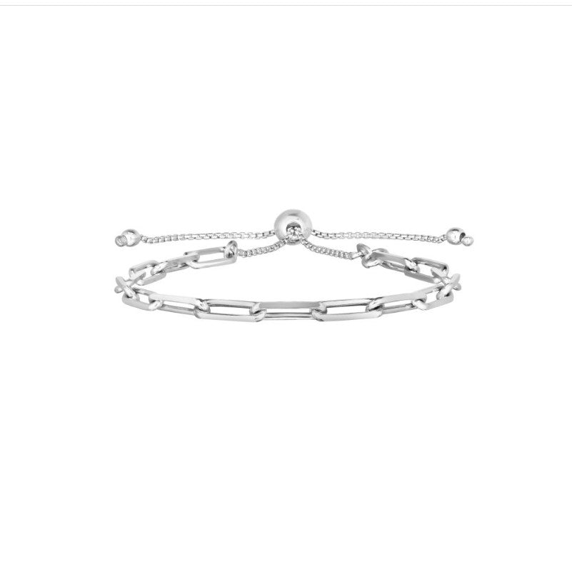 Sterling Silver Paperclip Link Friendship Bracelet