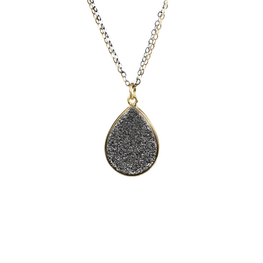 Anna Hollinger Collection Gray Druzy Quartz Pendant