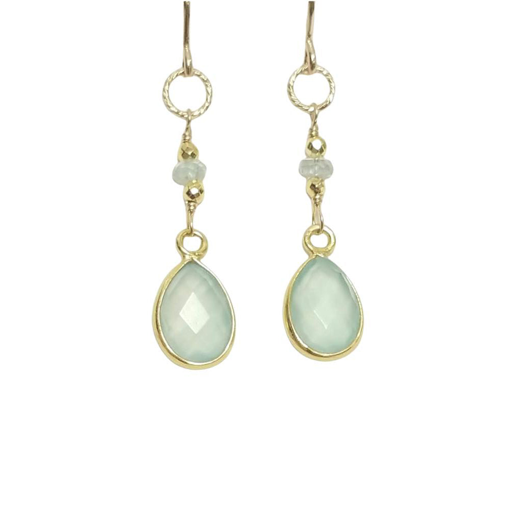 Anna Hollinger Collection Aqua Chalcedony & Green Amethyst Earrings