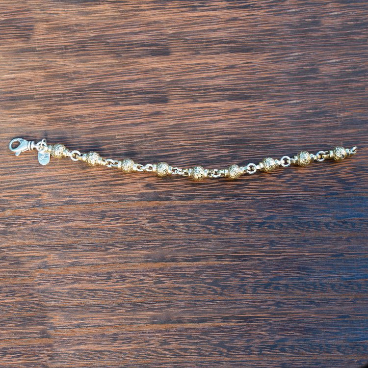 Tim & Mabel Sterling & Bronze Textured Ball Bracelet