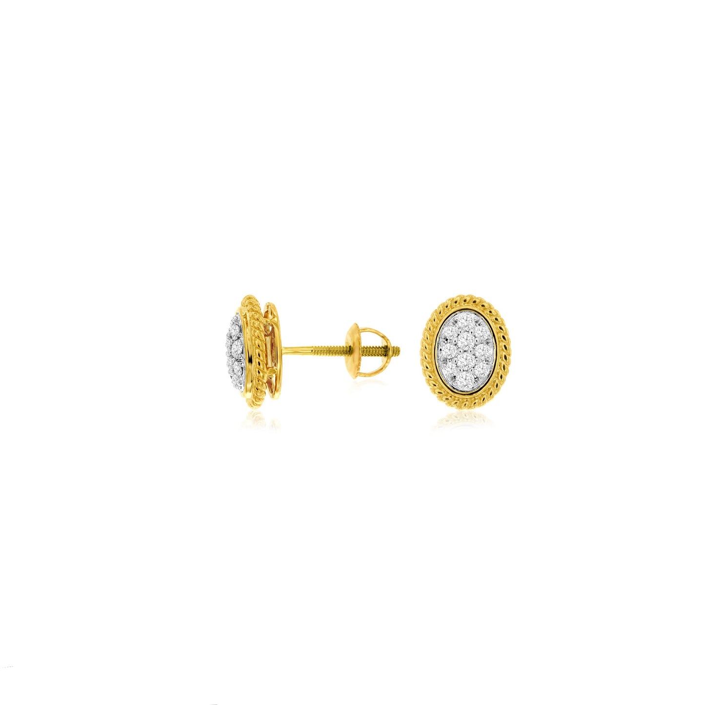 14K Yellow Gold Diamond Earrings