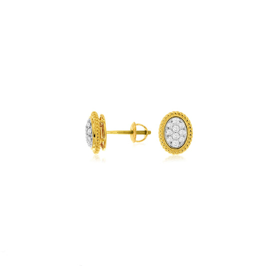 14K Yellow Gold Diamond Earrings