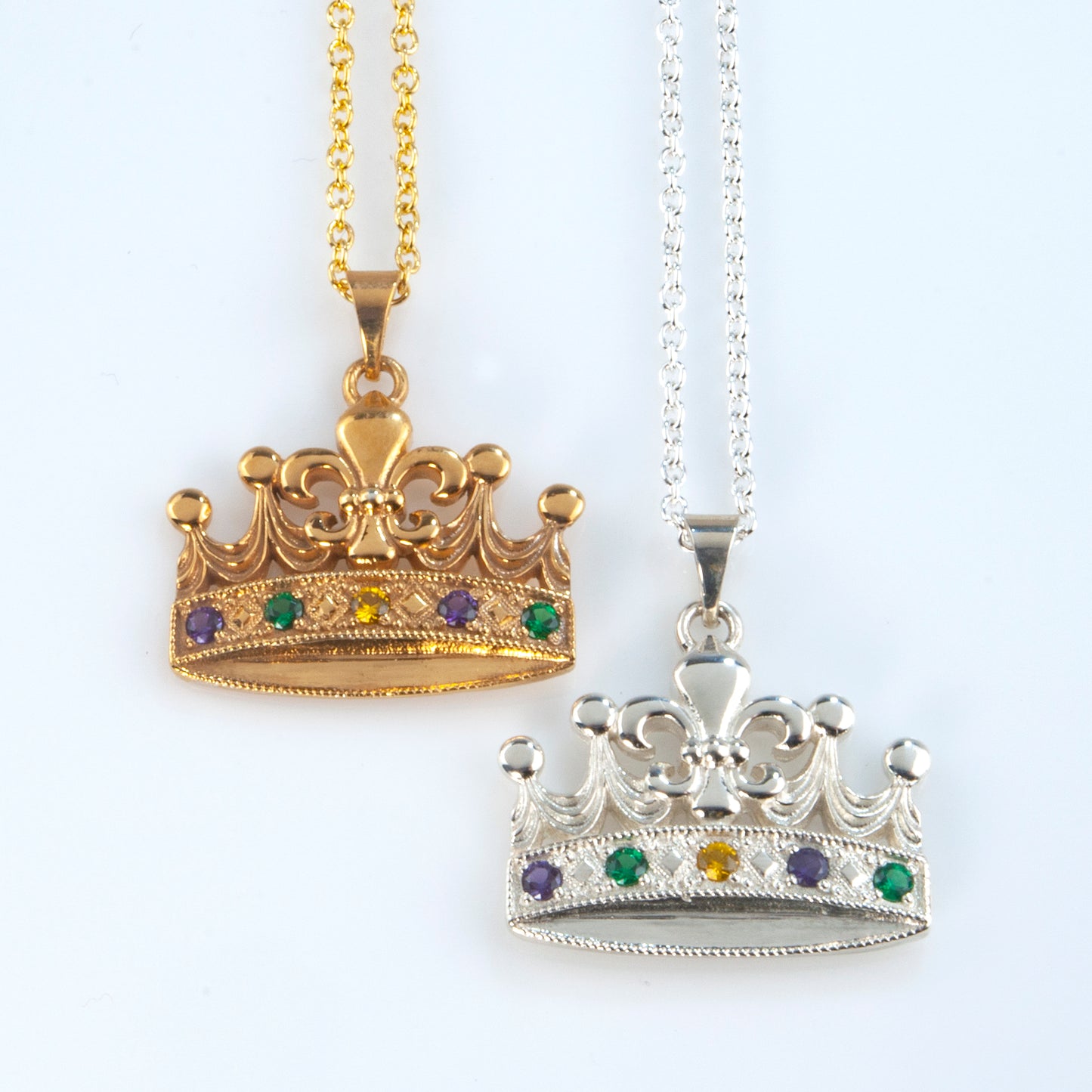 Tom Mathis Designs Fleur de Lis Mardi Gras Crown Pendant