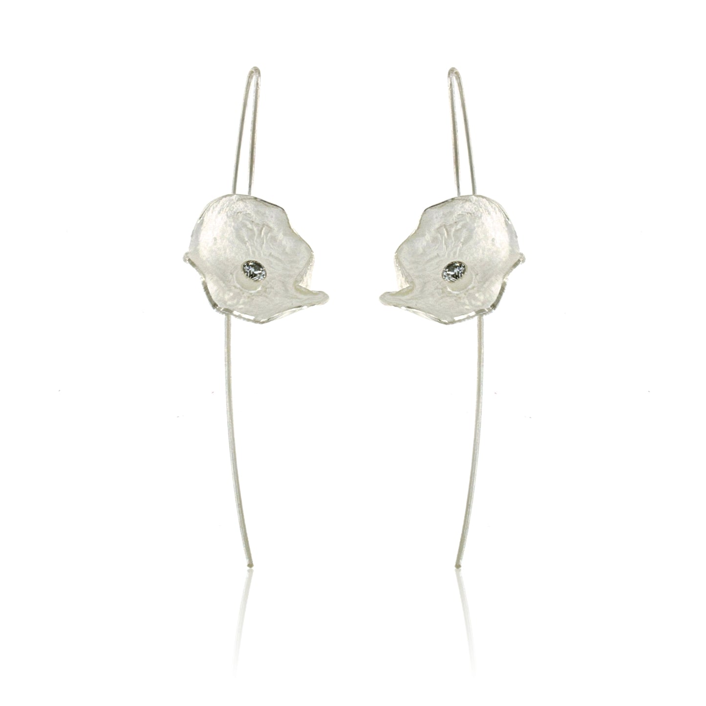 Mysterium Collection Sterling Petal & CZ Earrings (Med)