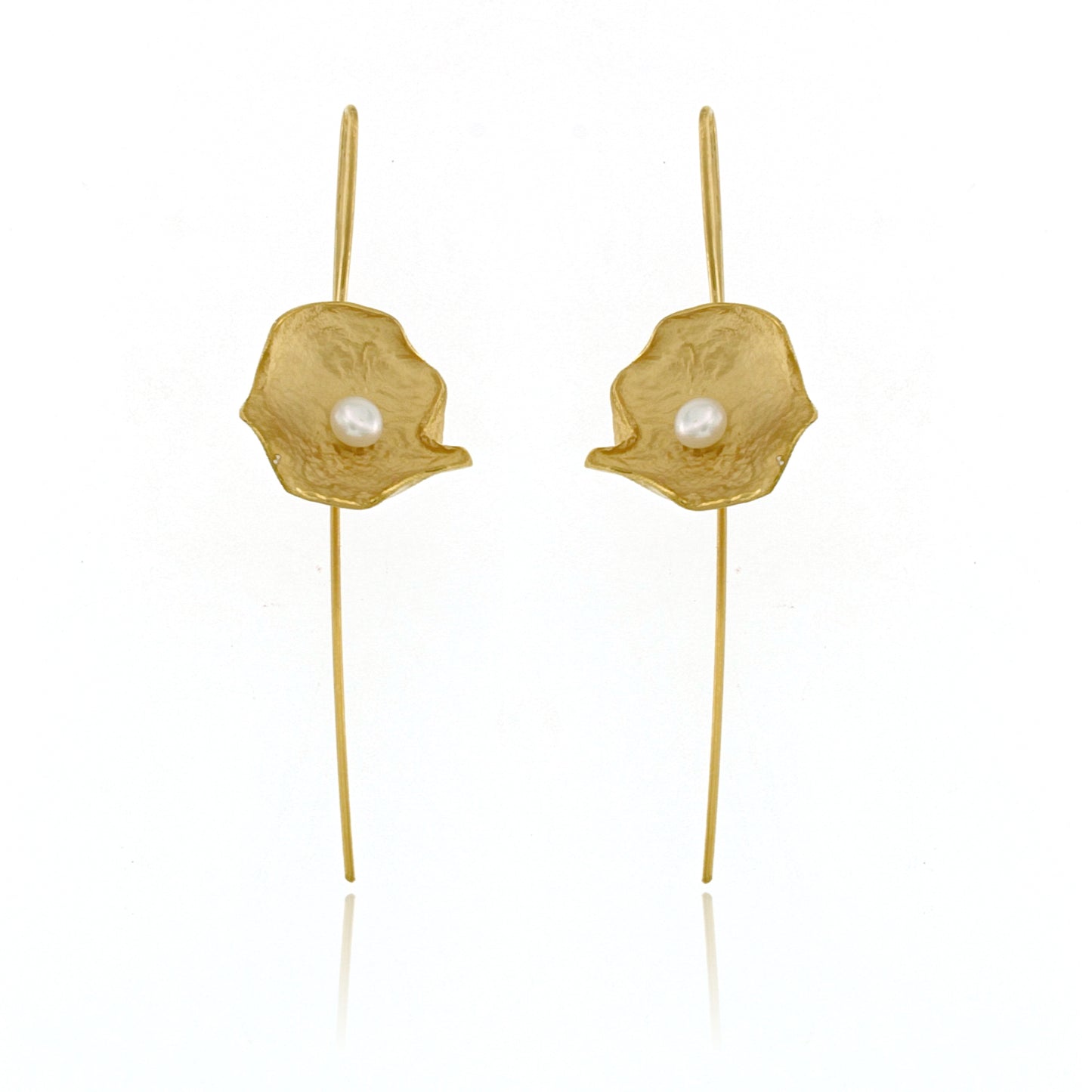 Mysterium Collection Vermeil Petal & Pearl Earrings (Med)