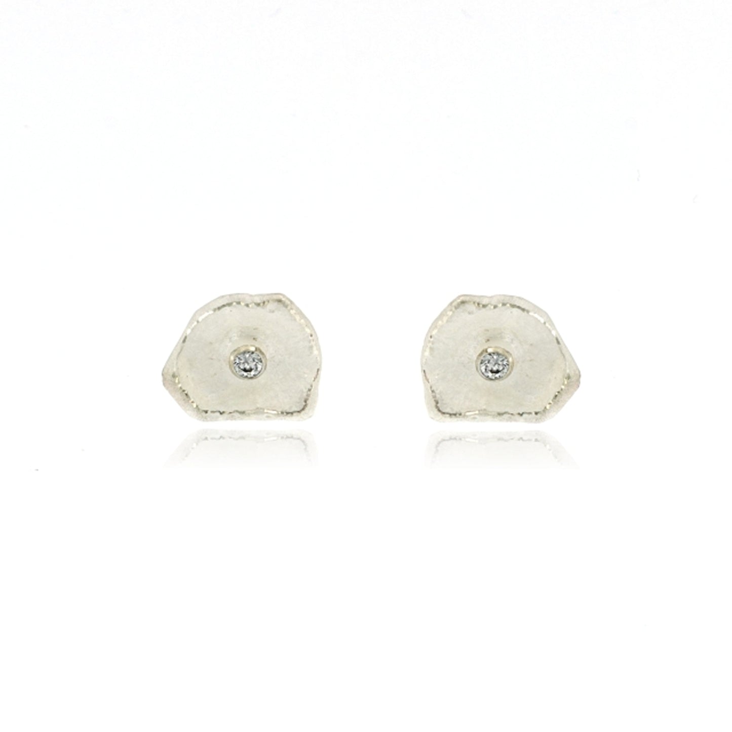 Mysterium Collection Sterling Petal & CZ Earrings (Sm)