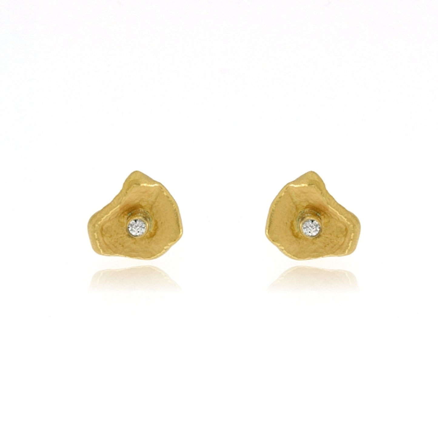 Mysterium Collection Vermeil Petal & CZ Earrings (Sm)