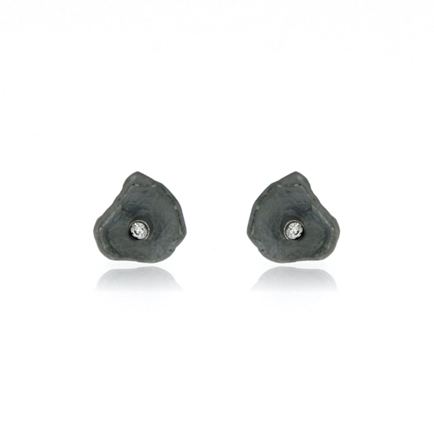 Mysterium Collection Sterling Petal & CZ Earrings (Sm)