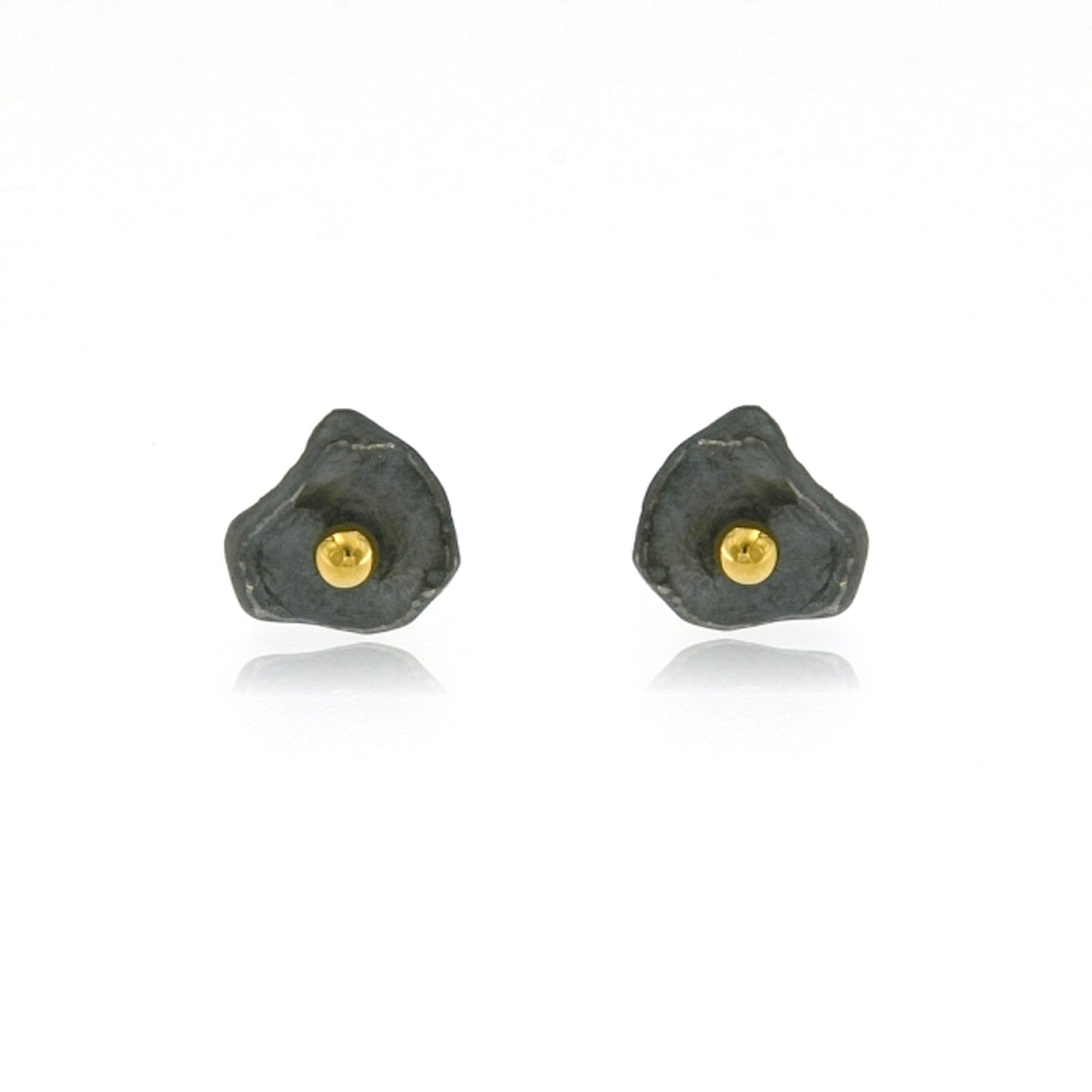 Mysterium Collection Oxidized Sterling Petal Earrings (Sm)