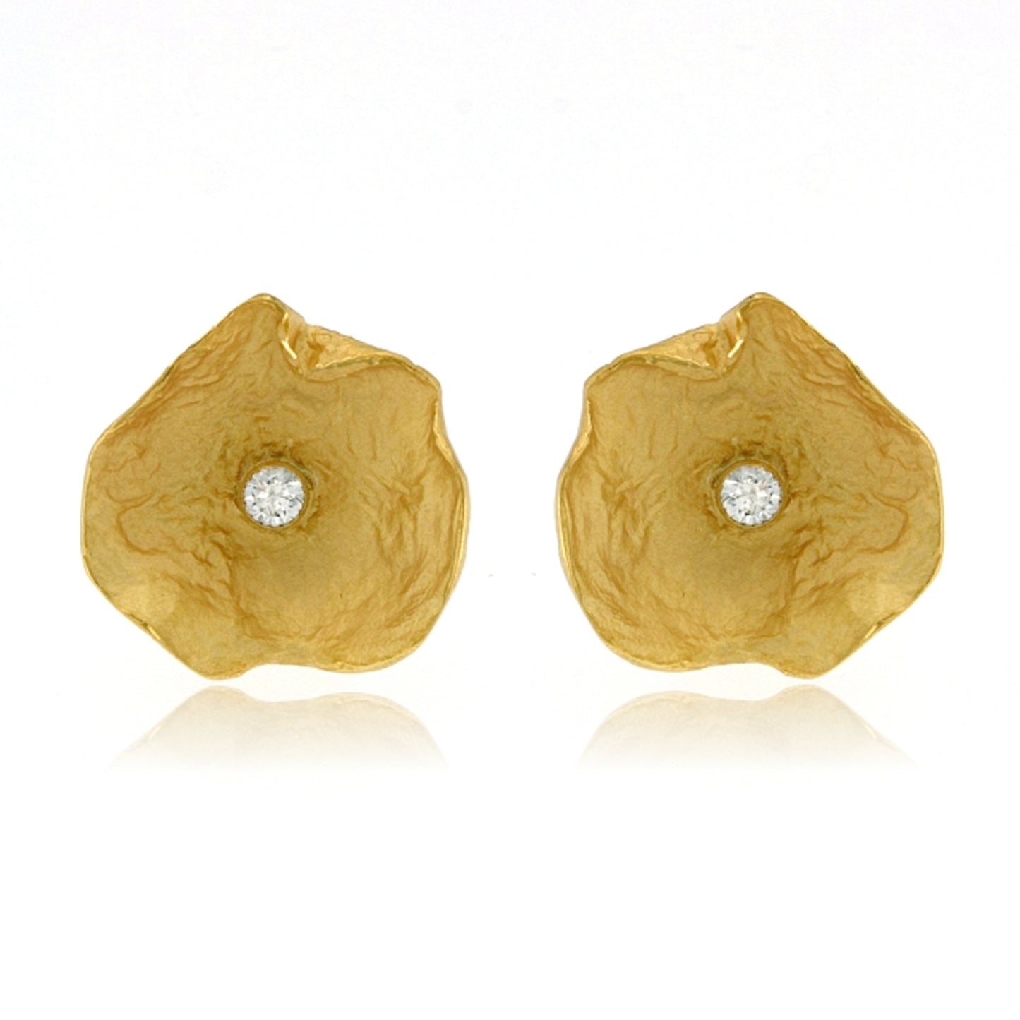 Mysterium Collection Vermeil Petal & CZ Earrings (Lg)