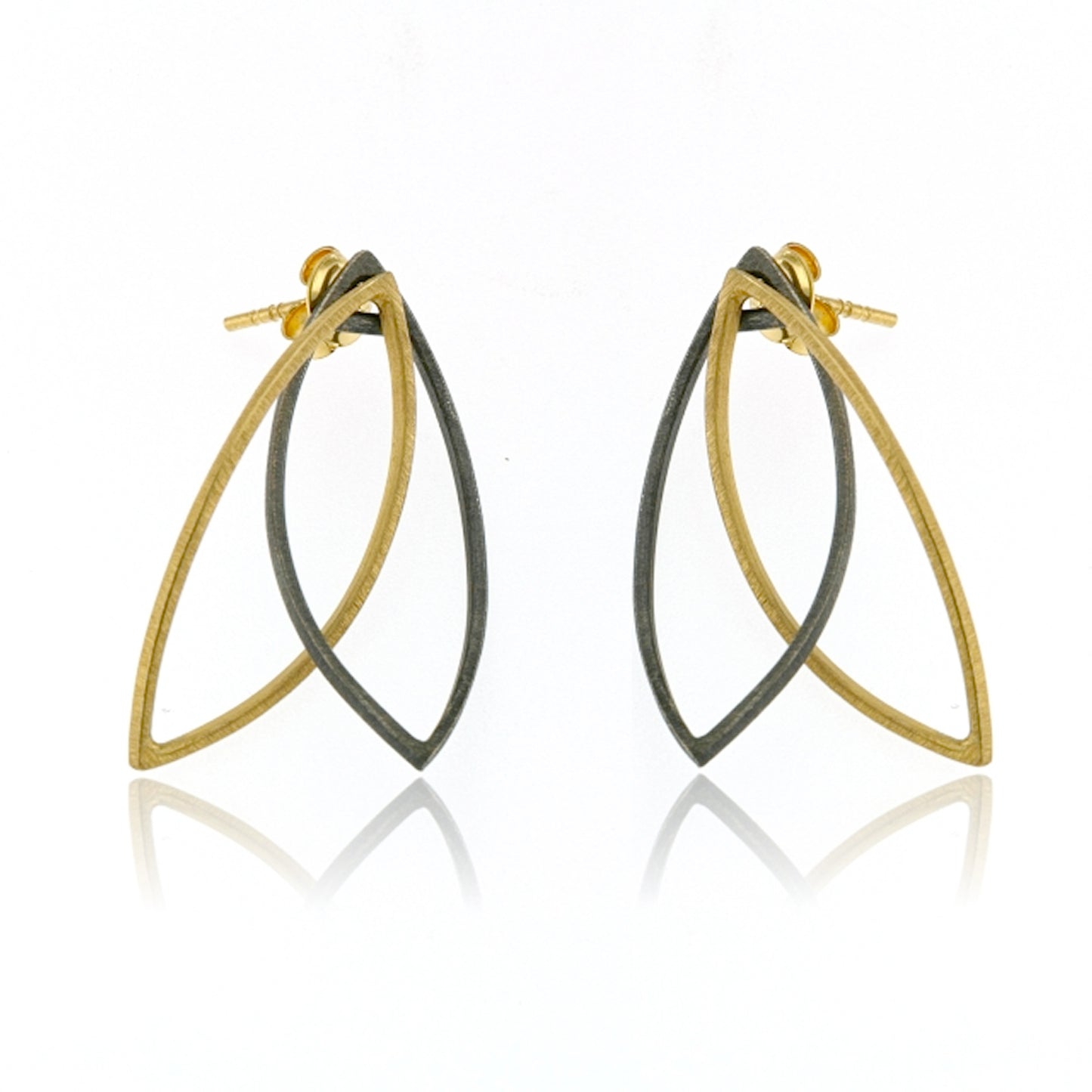 Mysterium Collection Black & Gold Double Marquis Earrings