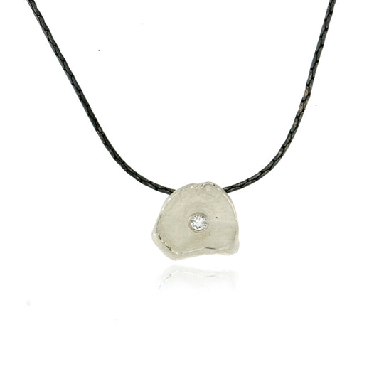 Mysterium Collection Sterling Petal with CZ Necklace (Sm)