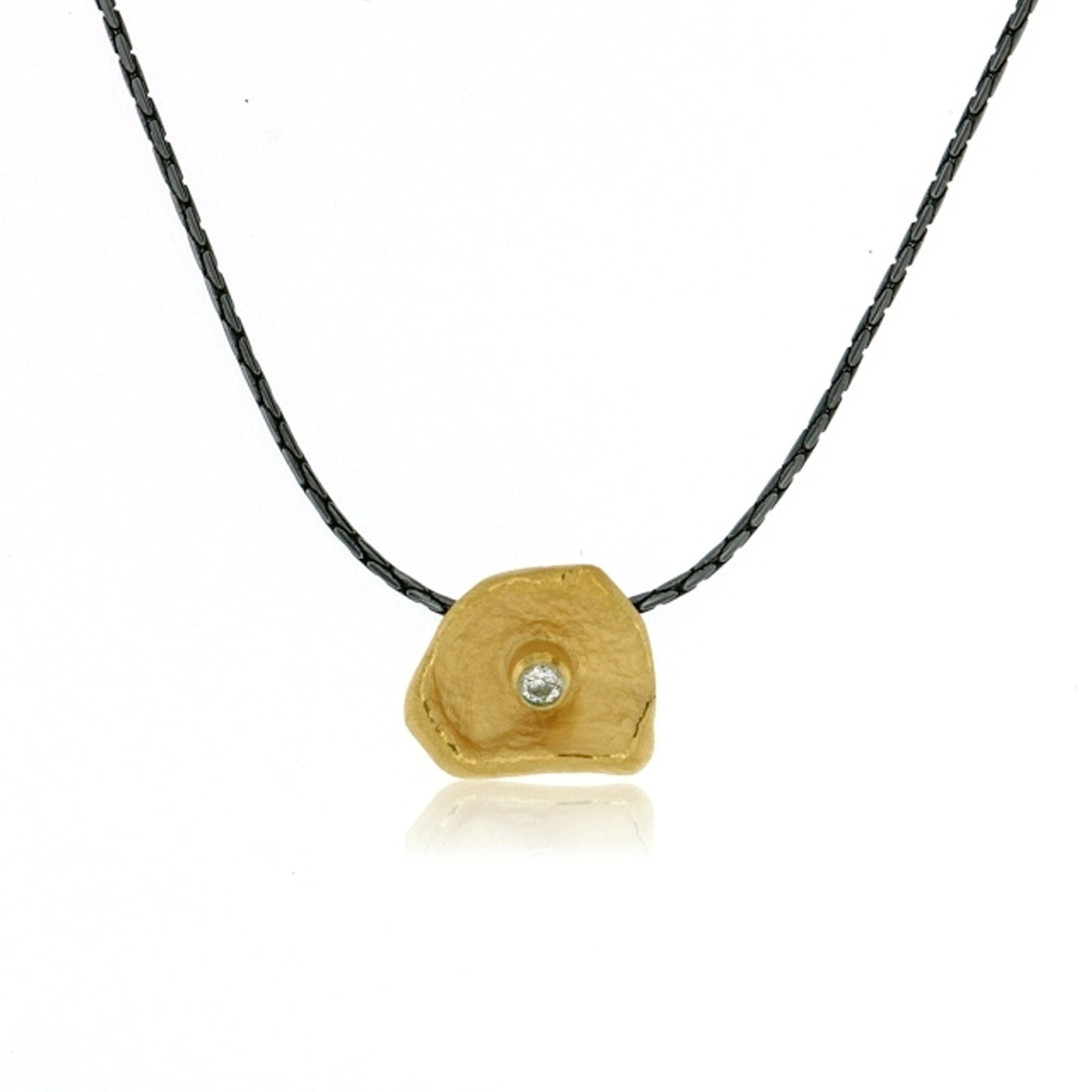 Mysterium Collection Vermeil Petal & CZ Pendant (Sm)
