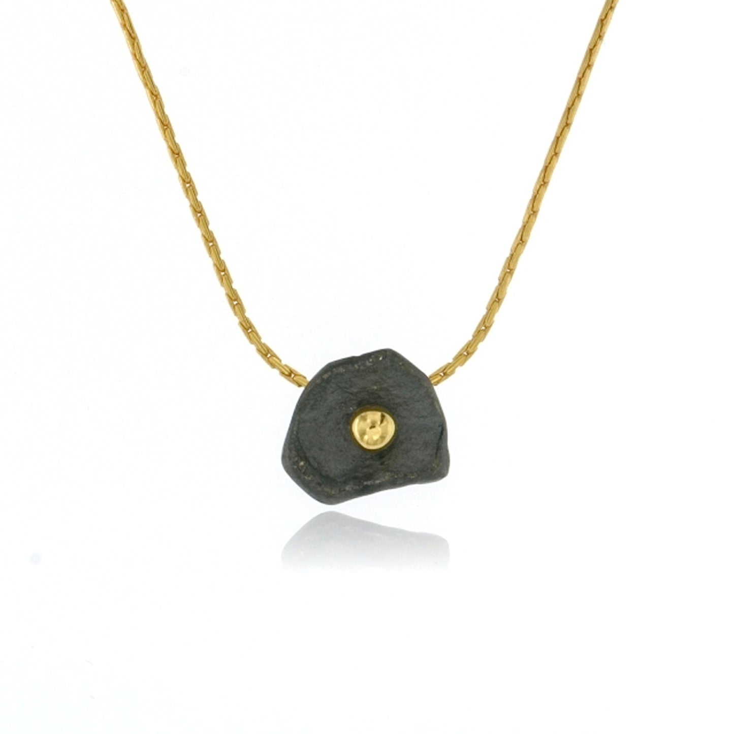 Mysterium Collection Oxidized Sterling Petal Pendant (Sm)