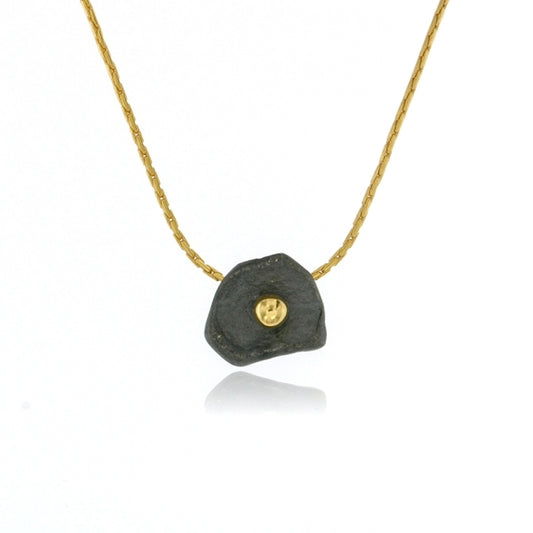 Mysterium Collection Oxidized Sterling Petal Pendant (Sm)