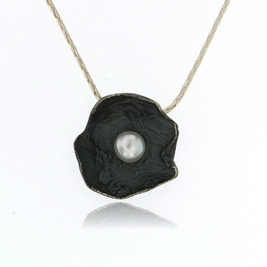 Mysterium Collection Oxidized Sterling Silver Petal Necklace