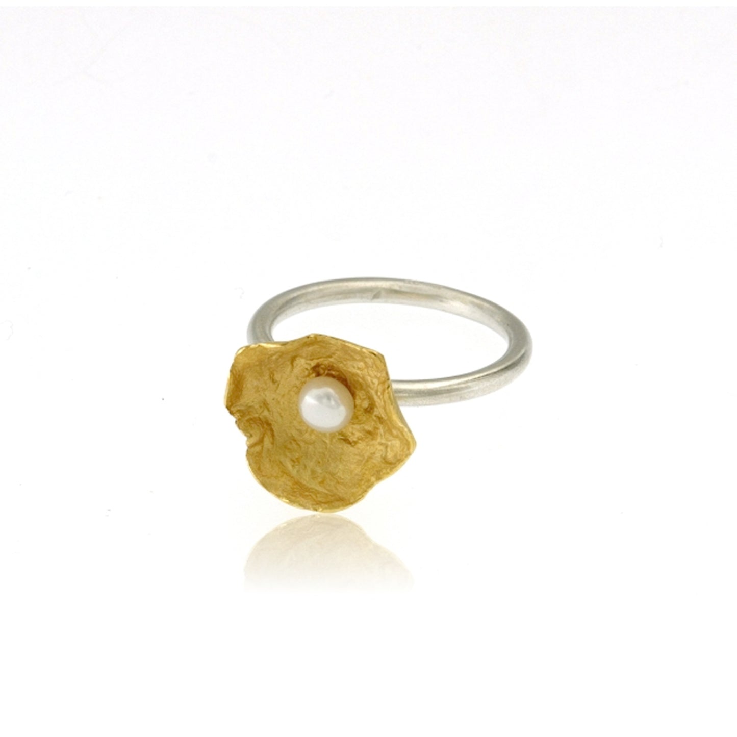 Mysterium Collection Vermeil Petal & Pearl Ring (Med)