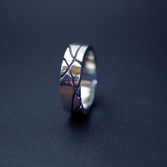 Tim & Mabel Engraved Wave Band Ring