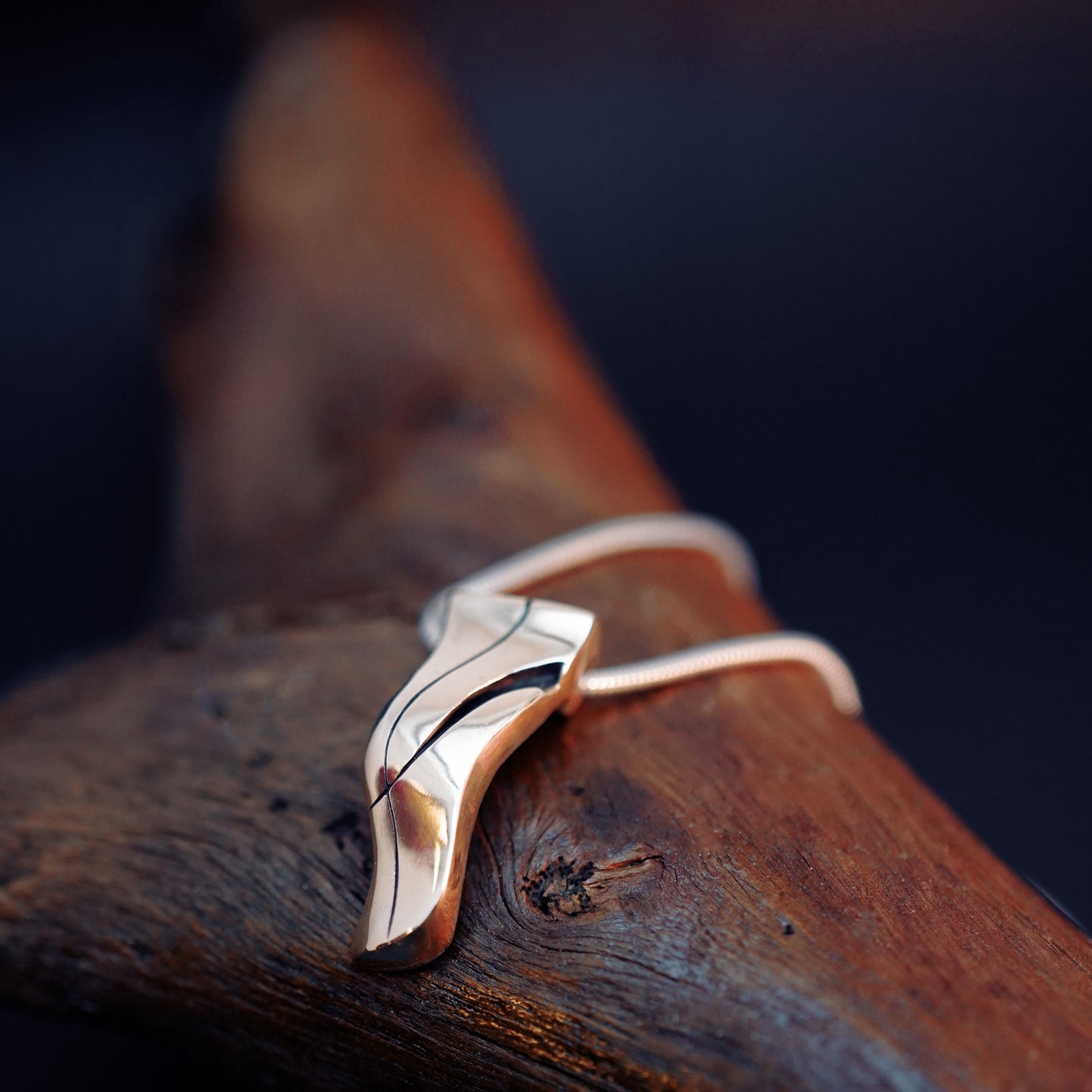 Tim & Mabel Engraved Wave Pendant