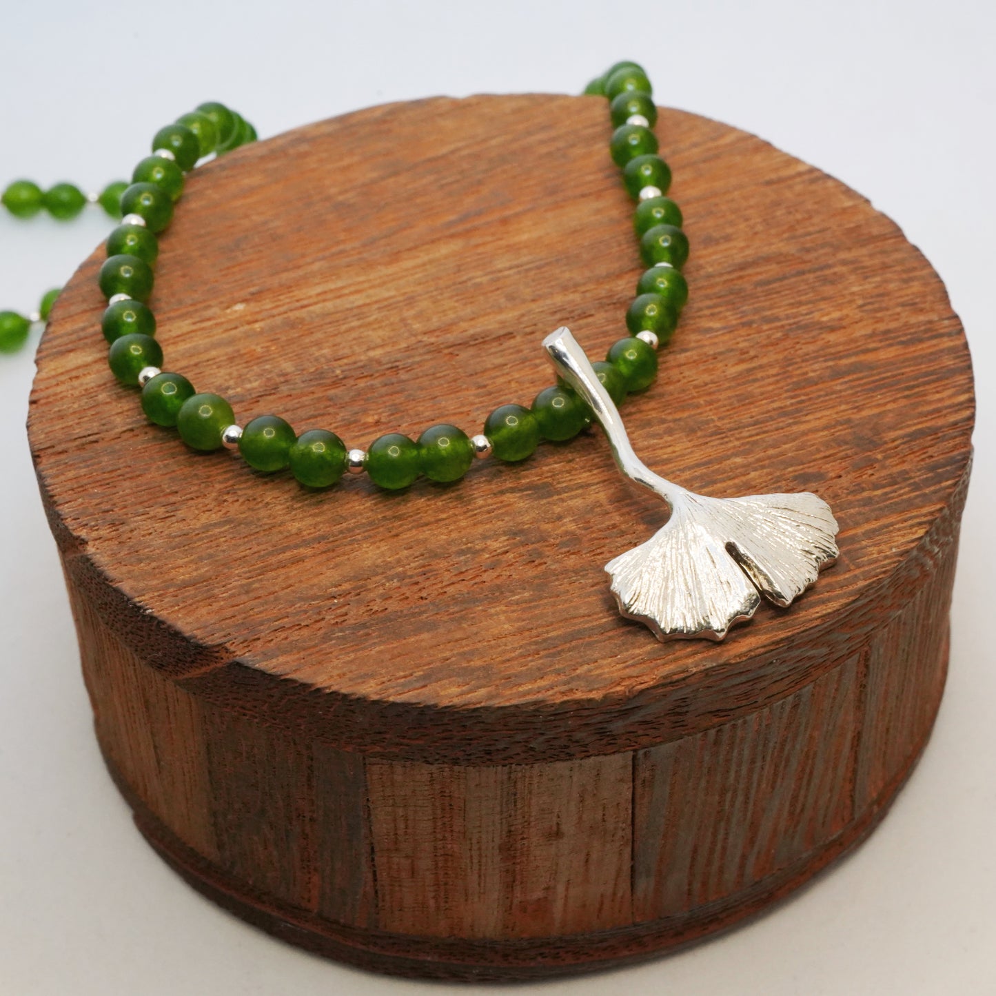 Tim & Mabel Petite Ginkgo Jade Necklace