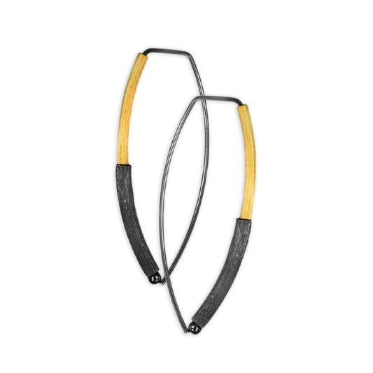 Mysterium Collection Vermeil & Oxidized Tube Threader Earrings