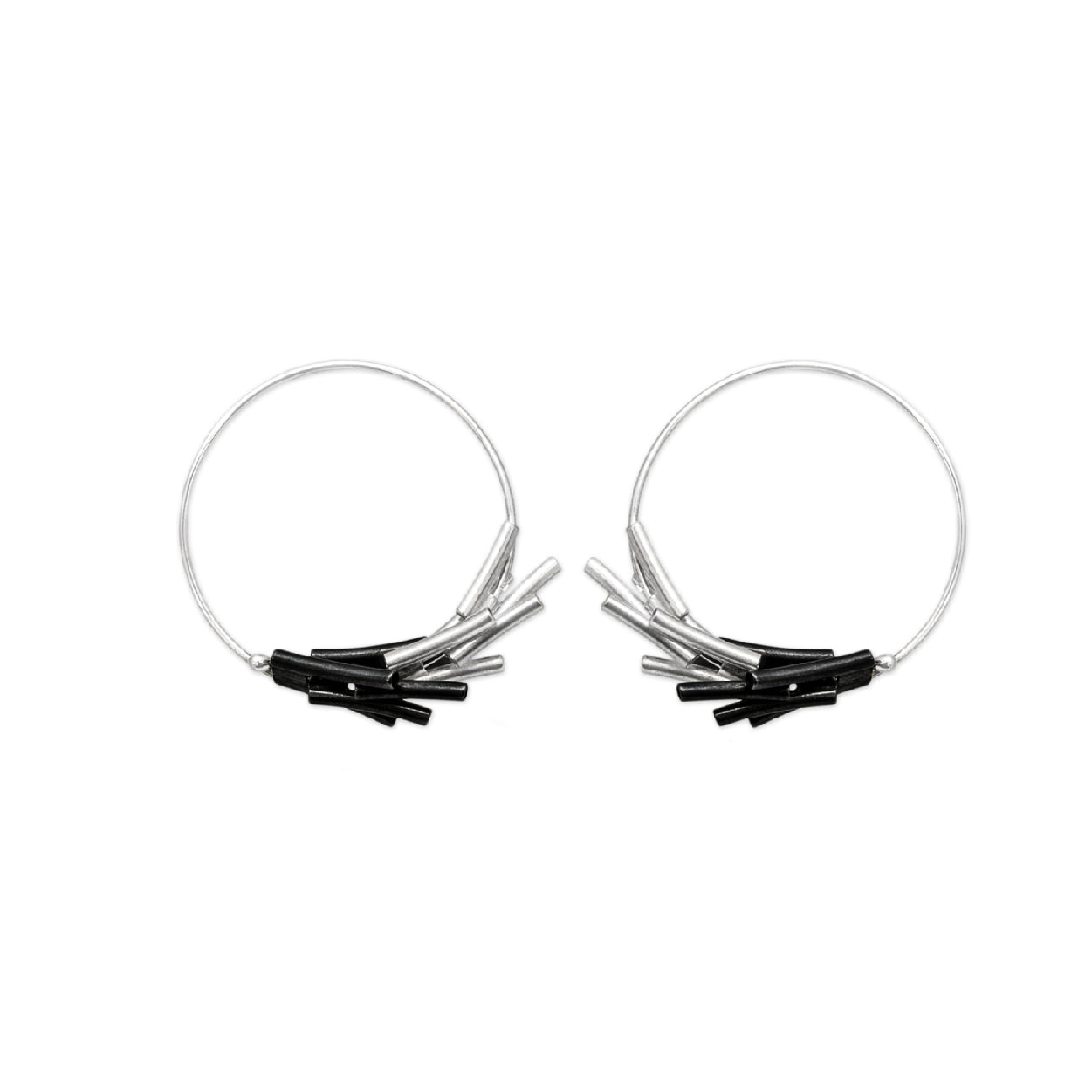 Mysterium Collection Sterling Clustered Tubes on Hoops