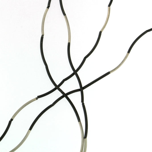 Mysterium Collection Long Oxidized Sterling Tube Necklace