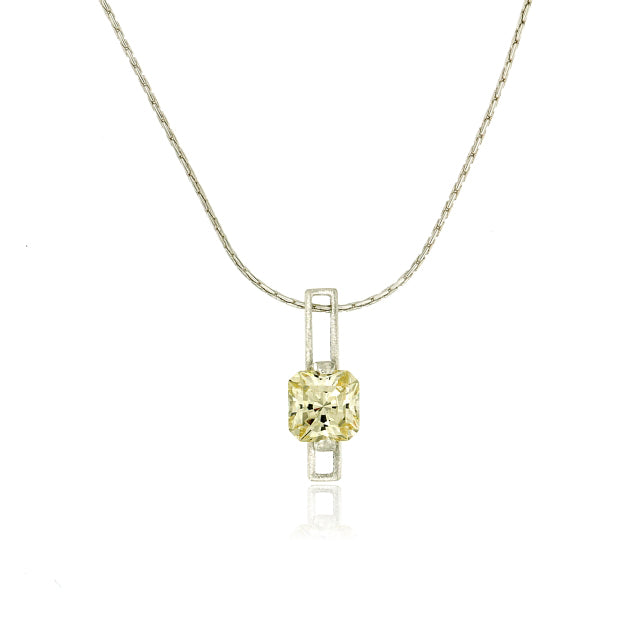 Mysterium Collection Sterling Silver Pendant Yellow Cubic Zirconia Pendant