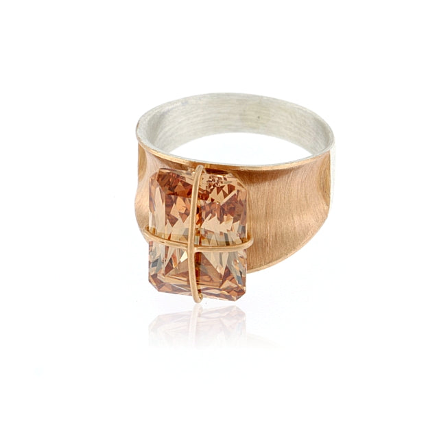 Mysterium Collection Sterling Champagne CZ Ring