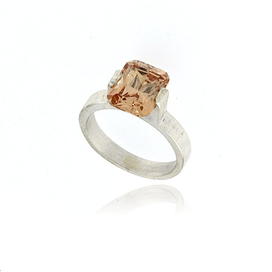 Mysterium Collection Sterling Champagne CZ Ring