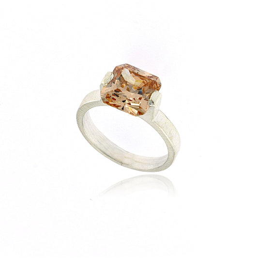 Mysterium Collection Sterling Champagne CZ Ring