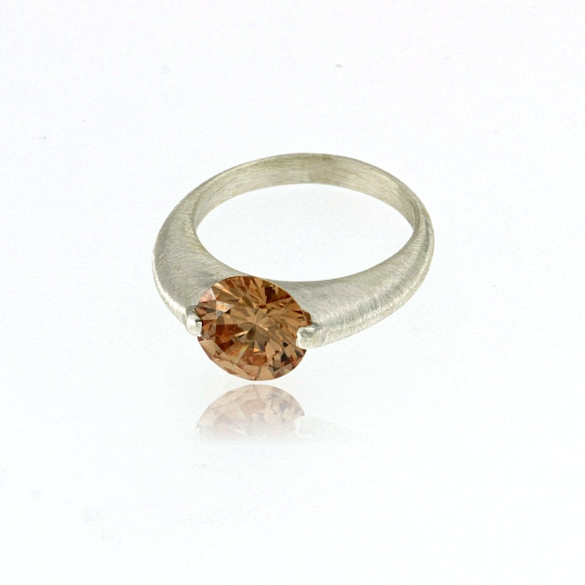 Mysterium Collection Sterling Champagne CZ Ring