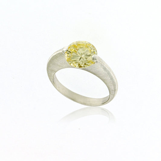 Mysterium Collection Textured Yellow Cubic Zirconia Ring