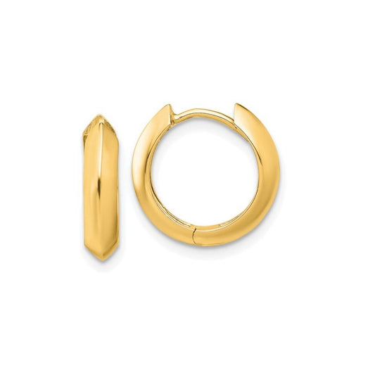 14K Yellow Gold 14mm Hinged Hoop Earrings