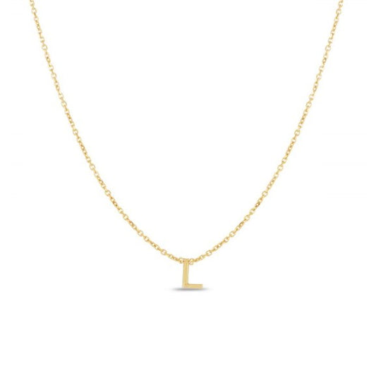 Phillip Gavriel Collection 14K Mini Initial "L" Necklace