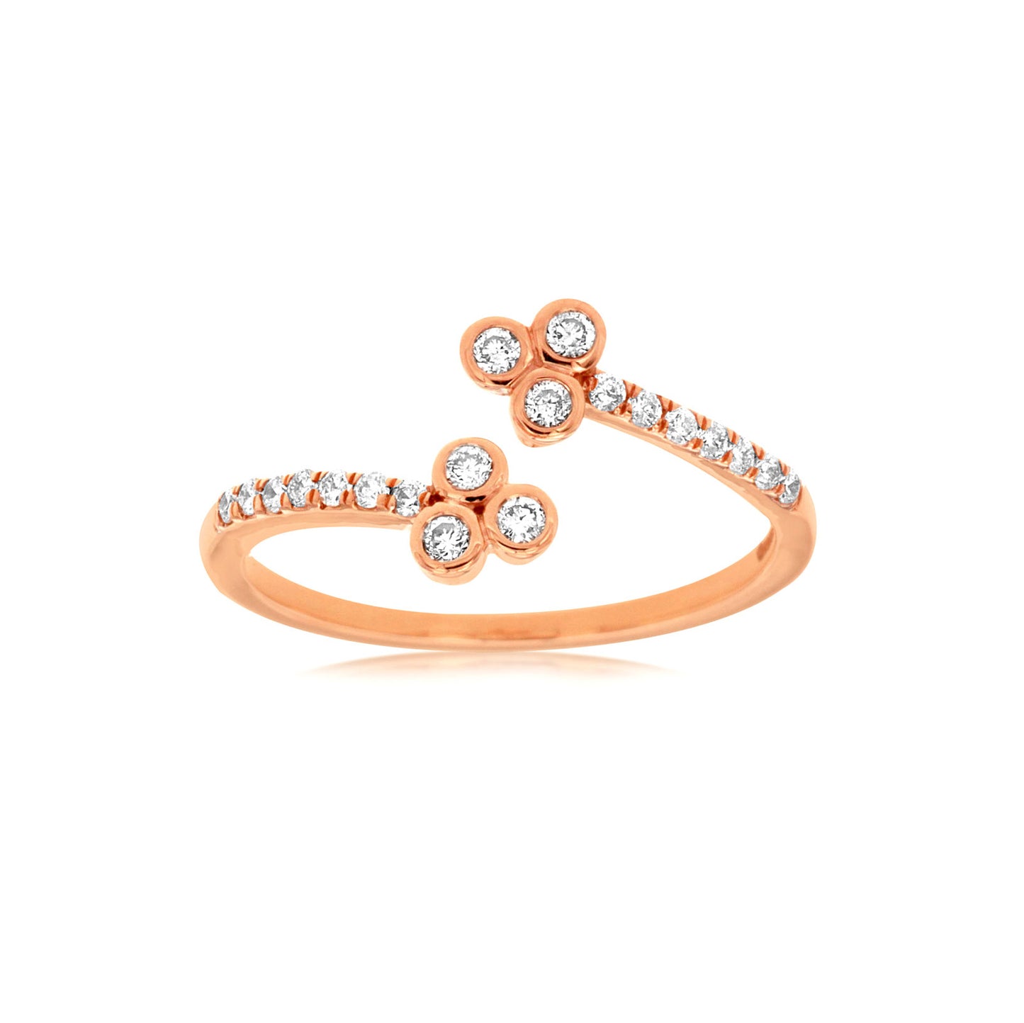 14K Rose Gold Petite Open Diamond Ring