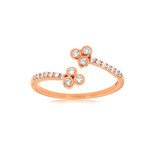 14K Rose Gold Petite Open Diamond Ring