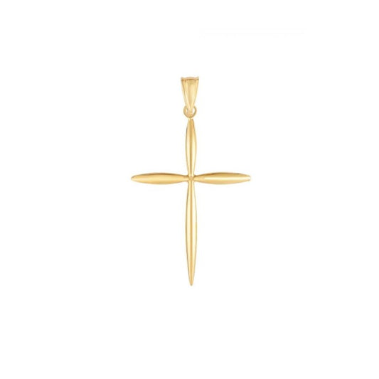 14K Yellow Gold Polished Cross Pendant