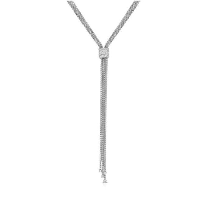 Phillip Gavriel Collection Sterling Silver & Diamond Tassel Necklace