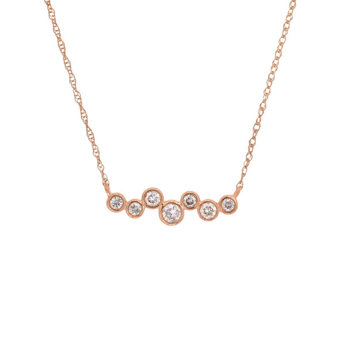 14K Rose Gold Diamond Pendant