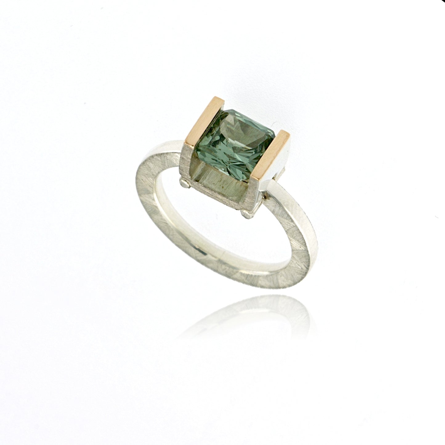 Mysterium Collection Sterling & 14k Synthetic Green Spinel Ring