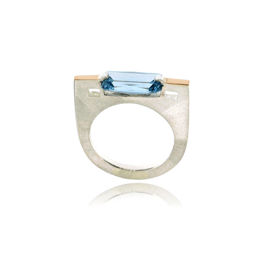 Mysterium Collection Sterling & 14k Blue Spinel Ring
