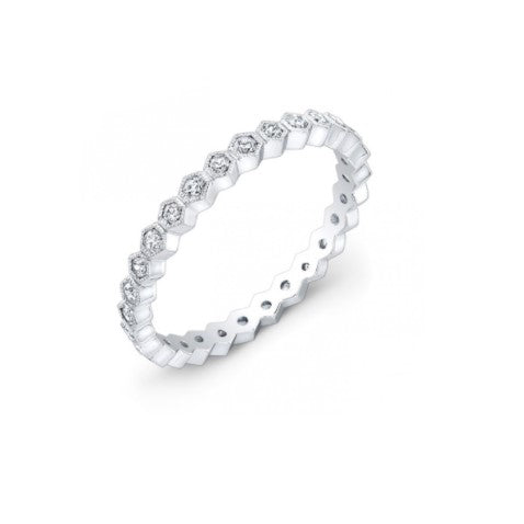 14k White Gold Diamond Stackable Eternity Band
