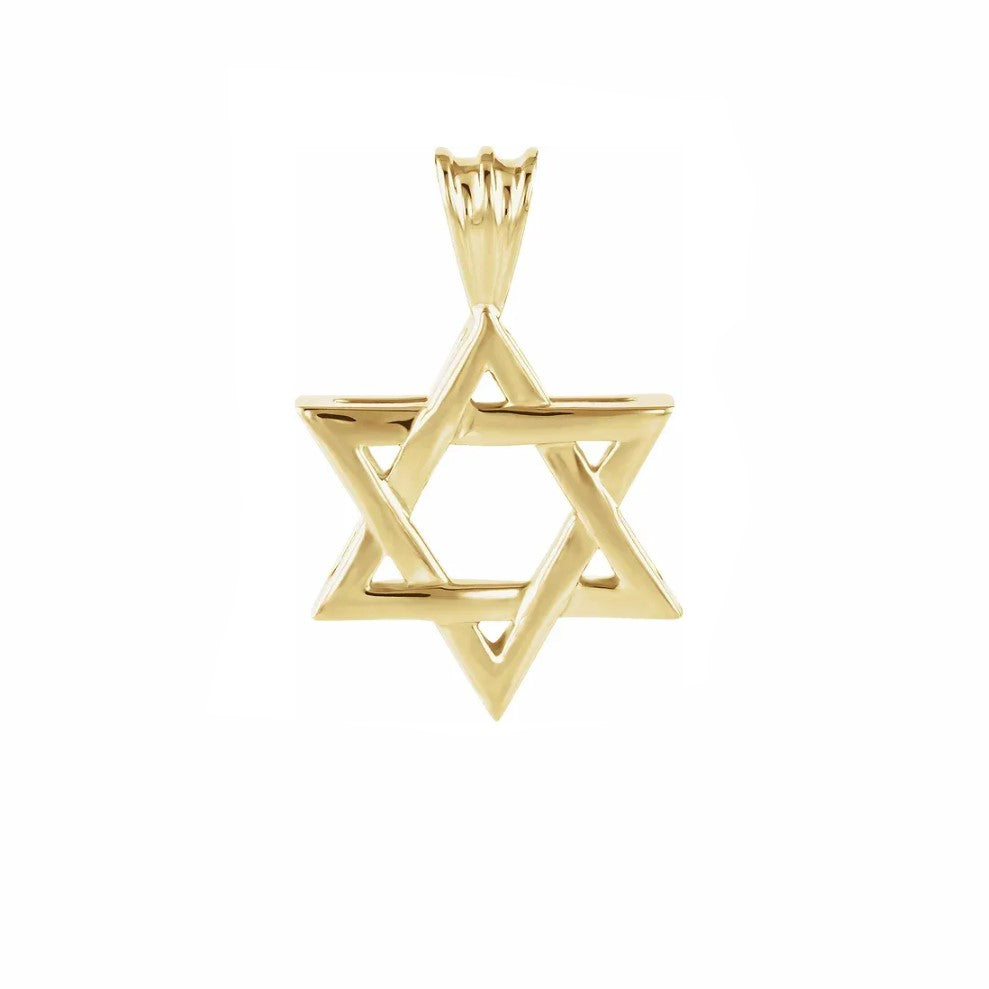 14K Yellow Gold Star of David Pendant