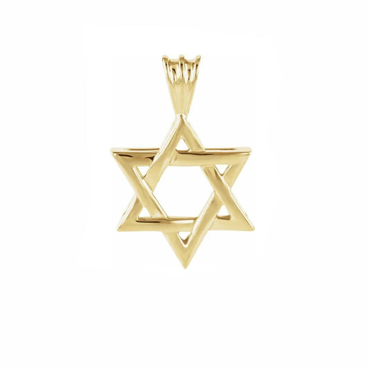 14K Yellow Gold Star of David Pendant