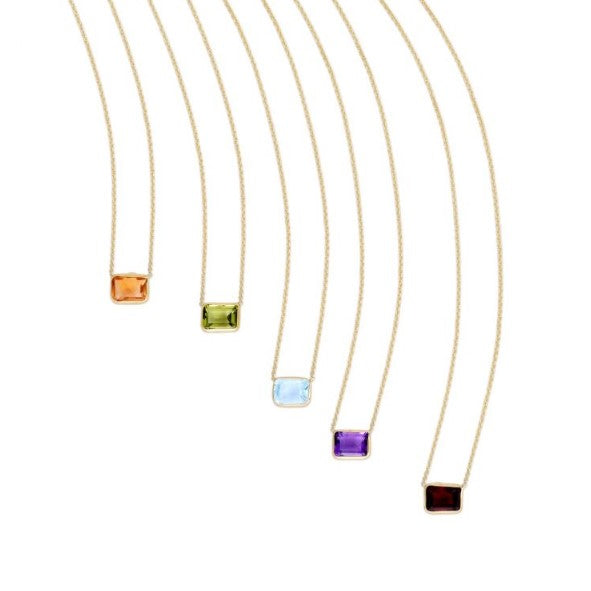 Phillip Gavriel Collection 14K Emerald Cut Citrine Necklace