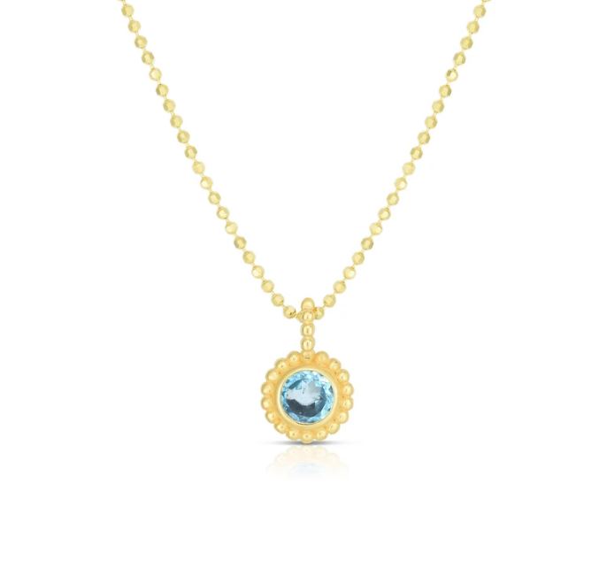 Phillip Gavriel Collection 14K Gold Blue Topaz Pendant