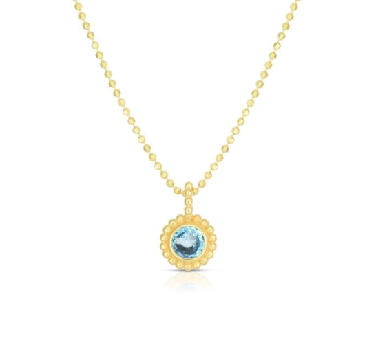 Phillip Gavriel Collection 14K Gold Blue Topaz Pendant